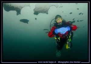 My good Friend Stéphane, during a great under the ice div... by Michel Lonfat 